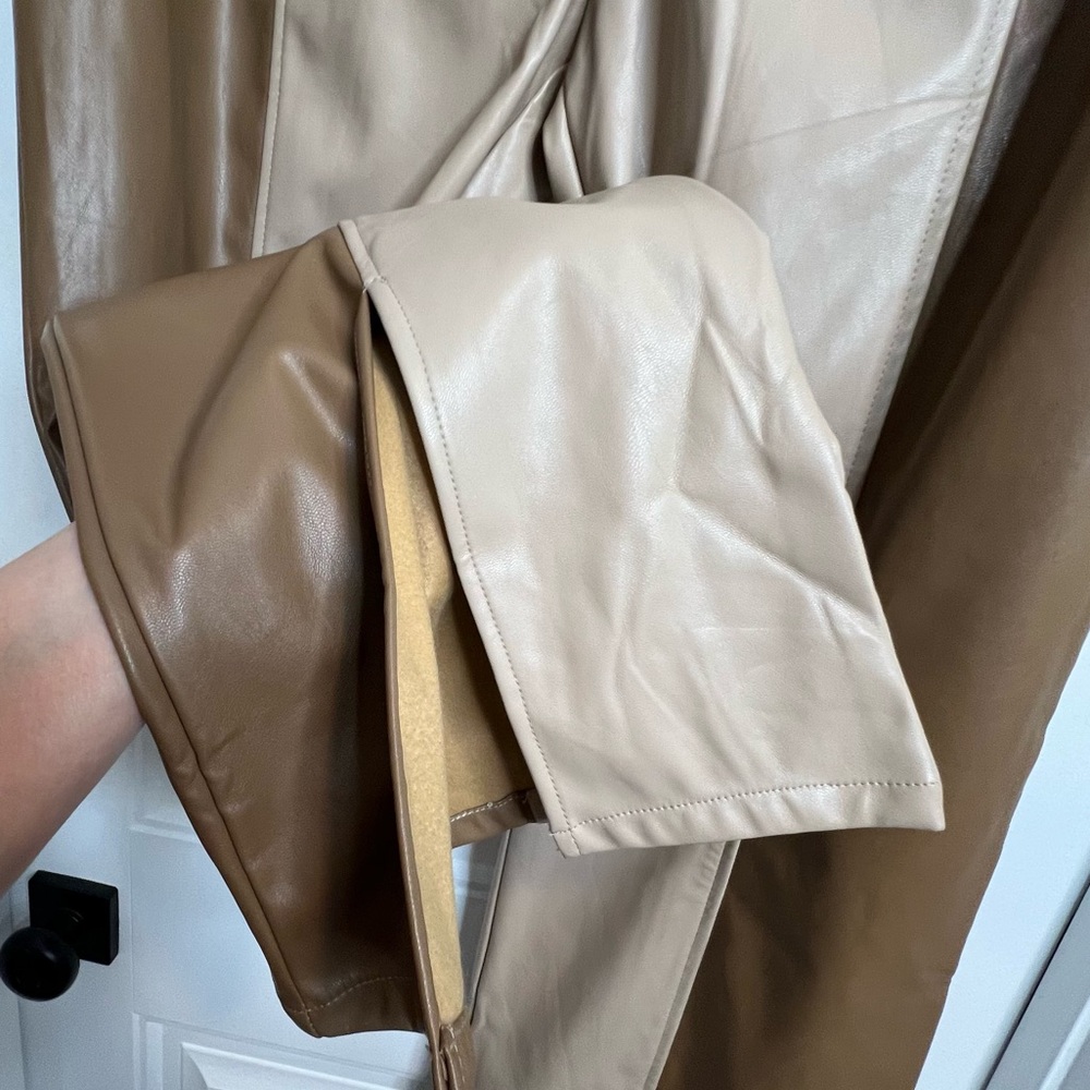 Fashion Nova Still Into Me Faux Leather Pants‎ Camel Combo. Size 2XL. - Picture 9 of 15